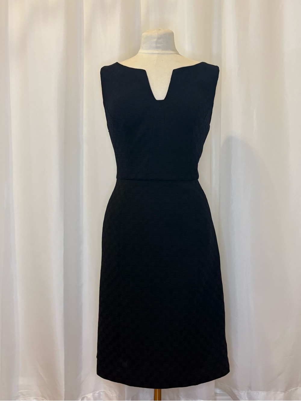 Worthington Black Notch-Neck Midi Sheath Dress
